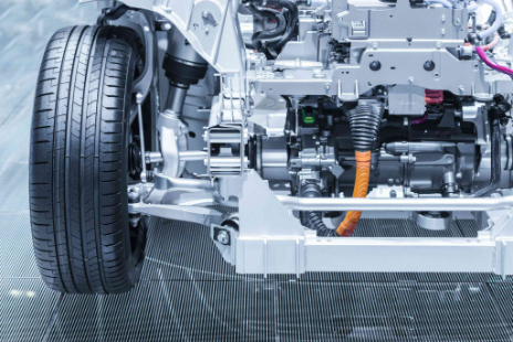 Electric vehicle drivetrain with integrated bearing systems