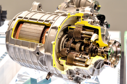 EV component showing bearing placement in an electric vehicle motor
