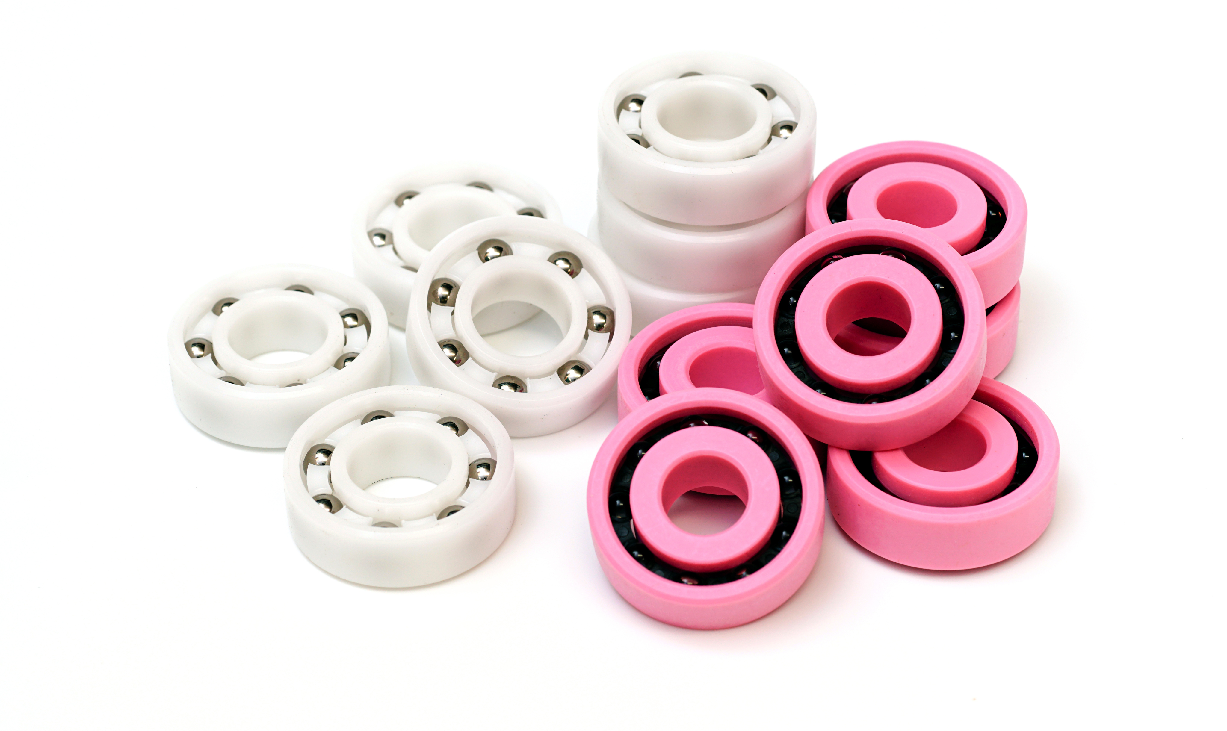 Plastic bearings designed for corrosion resistance and low weight